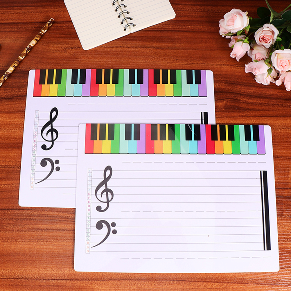 Pizarra De Pentagrama Reutilizable Para Música - Tablero Borrable Para Práctica Y Enseñanza - 28 Cm