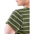 thumbnail image 2 of Time and Tru Womens Striped Short Sleeve Slub Crew Neck T-Shirt, 2 of 6