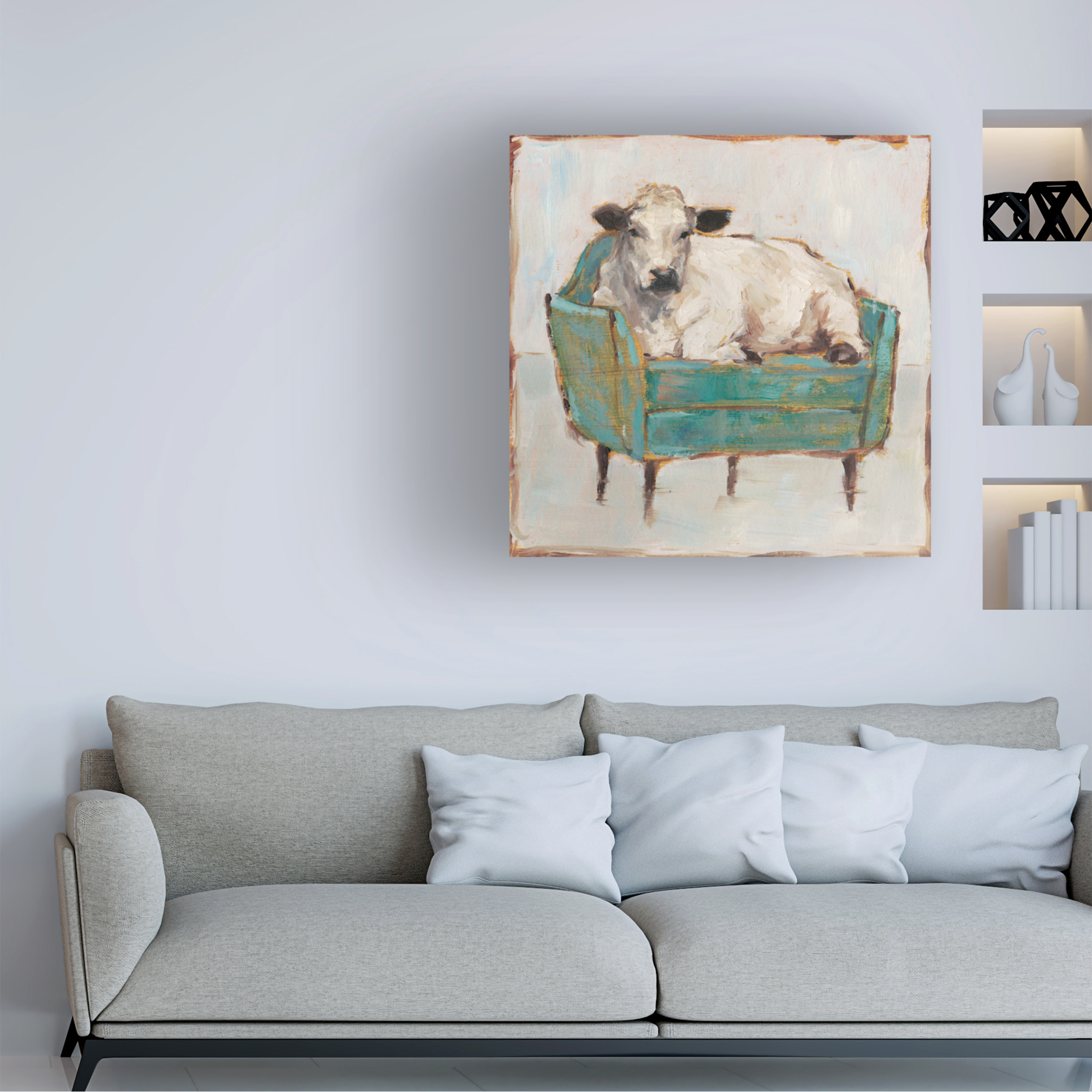 Trademark Fine Art Ethan Harper Moo-ving In I Canvas Wall Art - 35x35