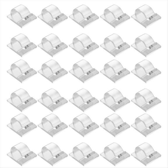 Hooks for Outdoor String Lights Clips 30 Pack Clips Clear Light Hook with 30 Waterproof Adhesive Backing,30 * Hooks,Transparent