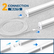 JESLED T5 LED Shop Light 4FT, Linkable Utility Light Fixture, 20W 2200LM 6500K Super Bright White, 6-Pack