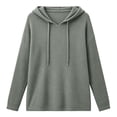thumbnail image 5 of Otntypg Women's Waffle Knit Hoodie Tops Loose Oversized Casual Fall Long Sleeve Drawstring Hooded Pullover Sweatshirts Lightweight Dressy Casual Hoodies for Travel Daily, 5 of 7