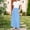 Light Blue, variant on YHAJDS Little Girl Short Sleeve Dress Color Print Pocket Pleated Long Maxi