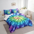 thumbnail image 2 of jejeloiu Watercolor Tie Dye Twin Bedding Sets 7-Piece,Abstract Aesthetic Desgin Bedding Comforter Set,Glitter Starry Night Sheet Sets For Child,Luxury Bedroom Decor, 2 of 8