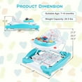 thumbnail image 3 of Costway 6 in 1 Baby Walker Adjustable Walker & Activity Center with Music 6-14 Months Green, 3 of 9