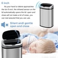 thumbnail image 4 of 13 Gallon/50 Liter Kitchen Trash Can With Touchless Motion Sensor, Automatic Stainless-Steel Simple Human Garbage Bin, Anti-Fingerprint Mute Design, Smart Lid, 4 of 9