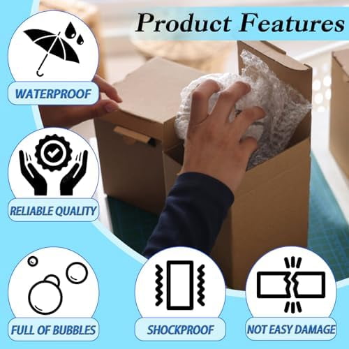 50 Pcs Bubble Pouch Wraps - 6"x10" Double Walled Clear Bubble Out Bags for Packing, Shipping, Storage, and Moving - Shockproof Cushioning Bags for Fragile Items