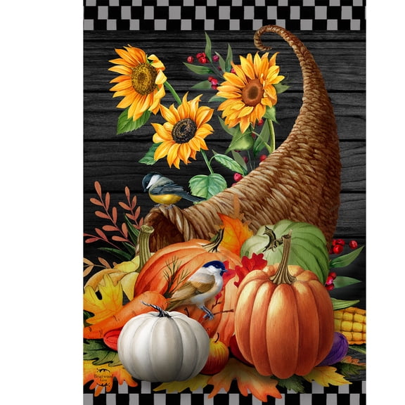 Briarwood Lane Fall Garden Flag 12x18 For Outdoor Horn of Plenty For Fall Garden Flag Flags For Outside