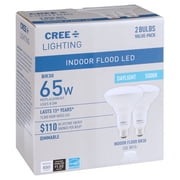 Cree Lighting Basic BR30 65W Equivalent LED Bulb, 650 lumens, Dimmable, Daylight 5000K, 15,000 hour rated life, 80 CRI, Good for Enclosed | 2-Pack