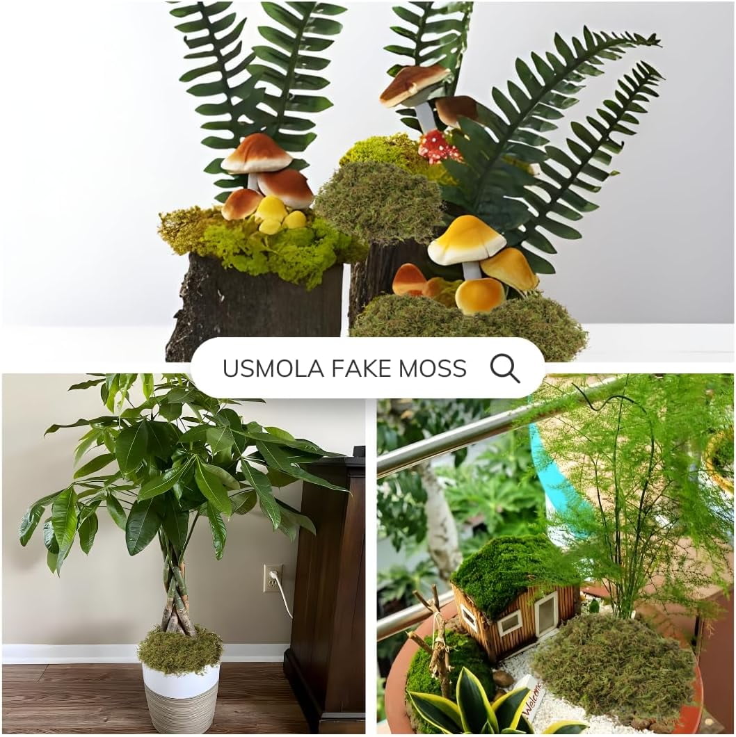 Fake Moss, 8 OZ Green Moss for Potted Plants, Artificial Moss for DIY Crafts Home Decor Table Centerpieces Wedding Decoration (Fresh Green 225gr)