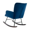thumbnail image 5 of Modern Rocking Chair with Button Tufted, Velvet Accent Living Room Chair with Arm and Soft Cushion for Nursery, Aparment, Navy, 5 of 7