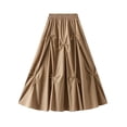 thumbnail image 2 of Njagoc3 Womens High-Waisted Solid Flared Midi Skirt with A-Line Silhouette for Summer Parties & Daily Office Looks, 2 of 6