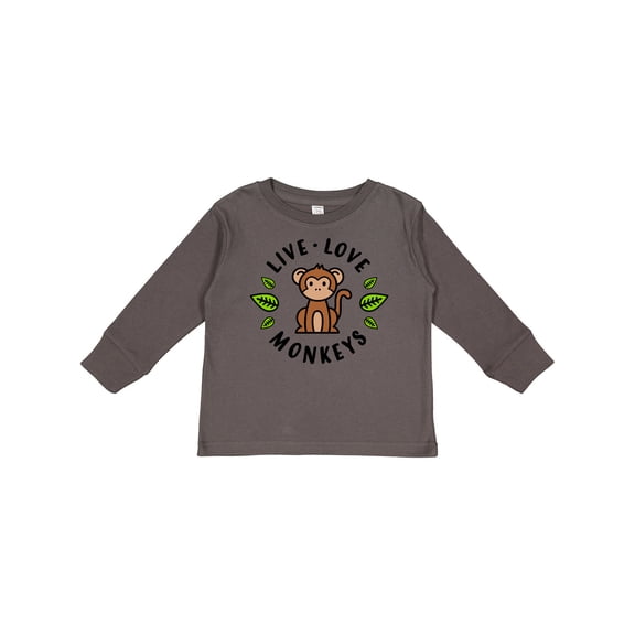Inktastic Live Love Monkeys Boys or Girls Long Sleeve Toddler T-Shirt