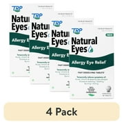 (4 pack) Natural Eyes, Allergy Eye Relief, Fast Dissolving Tablets, for Allergy Symptoms Including Itchiness, Burning, and Excessive Watering. 1 Carton Equals 48 Tablets.