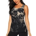 thumbnail image 1 of Fotbe Vintage Dog Illustration Blusas Sin Mangas para Mujer – Estilo Casual, Corte Suelto, Slim-Fit, Cuello Redondo Deportivo, Tops de Verano para Gimnasio y Yoga-Large, 1 of 7