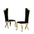 thumbnail image 2 of Elegant Side Chairs in Black Velvet and Gold Stainless Steel (Set of 2), 2 of 2