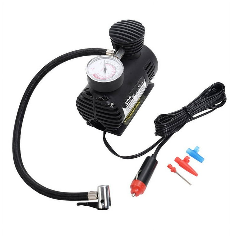 Portable 300 PSI DC 12V Auto Car Mini Air Compressor Electric Tire Inflator  Pump With Gauge And Inflation Tips Rubber Hose - AliExpress