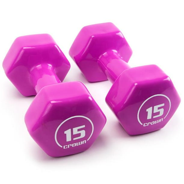 Brybelly 15 lbs Vinyl Hex Hand Weights