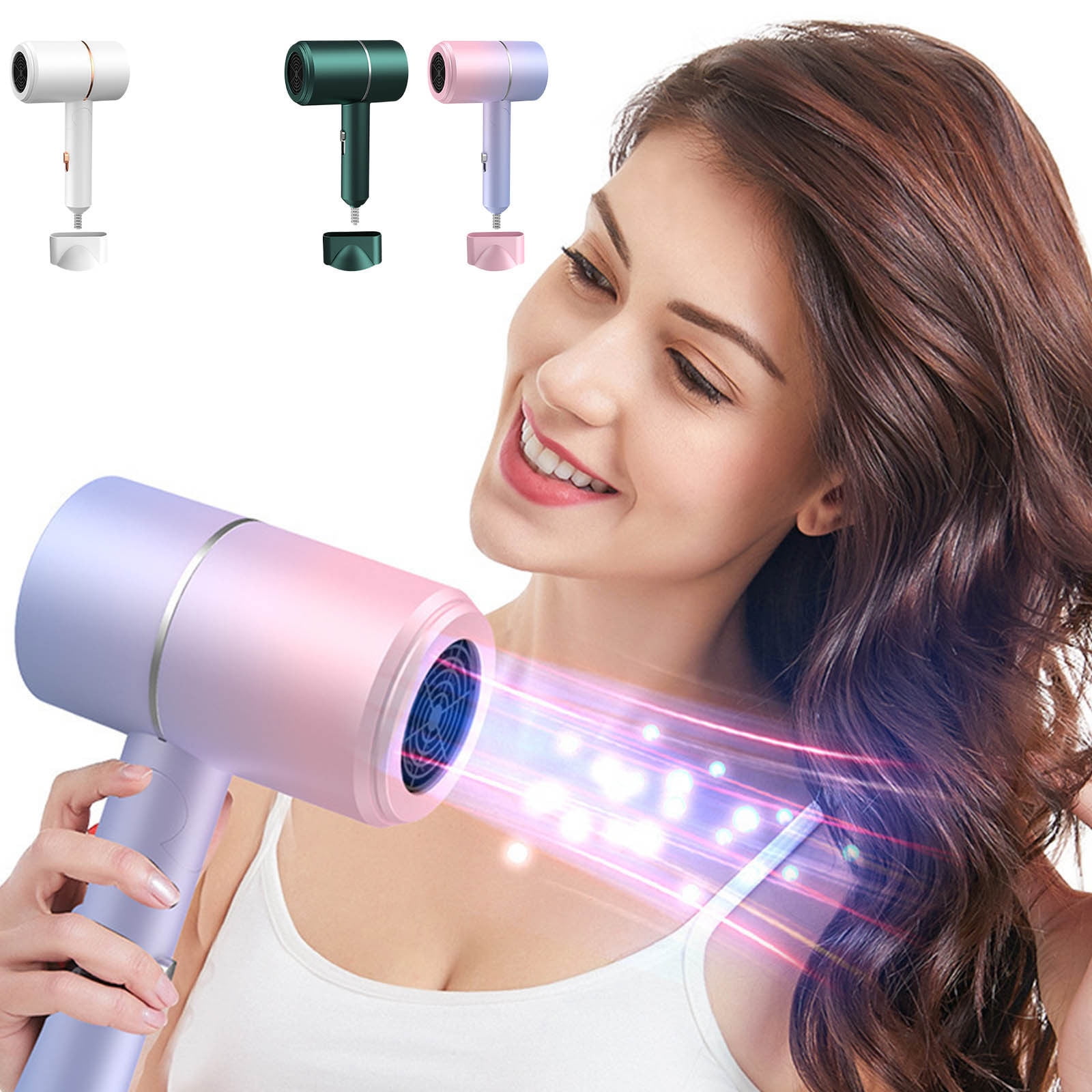 Secador de pelo degradado de luz azul Tecnología iónica para reducir el  encrespamiento Ligero y portátil Temperatura constante frío/calor 700 