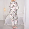 thumbnail image 3 of Bingfone Womens Pajama Sets Flamingo And Flowers Print,Long Sleeve Loungewear Pajamas Set-Small, 3 of 8