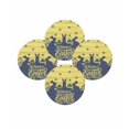 thumbnail image 7 of 13 Inch Round Placemats Set of 4, Happy Easter Rabbits Non Slip Heat Insulation PP Table Mats, Spring Daisy Navy Silhouette Yellow Washable Place Mats for Kitchen Dining Party Table Decor, 7 of 7