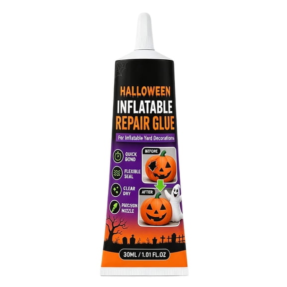 Solivara Halloween Inflatable Repair Adhesive Transparent Glue For Vinyl Nylon And Plastic Outdoor Decorations Quick Drying Patch Kit For Leaks And Tears