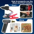 thumbnail image 3 of Compressed Air Duster, 130000RPM Electric Air Duster with 2000A Car Jump Starter, Cordless Rechargeable Air Blower, 3-Gear Adjustable Jet Dry Blower for Keyboard, PC, Car, Air Bed and Home Cleaning, 3 of 7