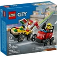 thumbnail image 3 of LEGO City Pizza vs. Fire Truck Race Car Pack Toy -  Building Toys for Kids, Boys & Girls, Ages 5+ - Gifts for Birthdays & Holidays - Includes 2 Minifigures - 60458, 3 of 10