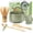 Retro Green (Painted), variant on ddLUCK Matcha Tea Bowl Ceramics Tool Retro Green (Smudged Color) 7-Piece Set for Matcha Lovers