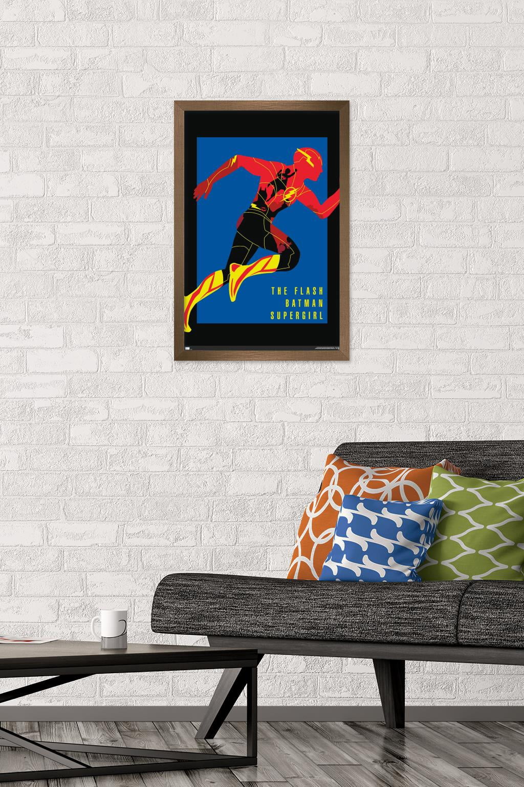 DC Comics Movie The Flash - Heroes Wall Poster, 14.725" x 22.375" Framed