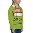 thumbnail image 3 of Kll Unisex Kids Boys Girls Hooded Pocket Pullover Hoodies-Fresh Sushi, 3 of 9