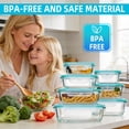 thumbnail image 2 of 7 Pack Glass Food Storage Containers with Lids, Microwave Safe Meal Prep Containers, Glass Airtight Lunch Box Containers, Bento Box, 2 of 6