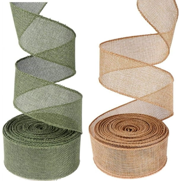 rollos de cinta de arpillera para manualidades, rollo de cinta de arpillera, cinta de yute natural para manualidades, ideal para regalos de boda y Navidad.