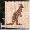 thumbnail image 4 of Ambesonne Abstract Art Shower Curtain, Kangaroo with Dots, 69"Wx84"L, Peach Brown Redwood, 4 of 5
