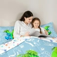 thumbnail image 4 of Feelyou Initial Y Letter Bedding Comforter Set 7 Pieces, Kawaii Dinosaur Full Bedding Set, Teen Boy Girl Kid Reversible Fitted Sheet Flat Sheet, Super Cozy Room Decor, 4 of 7