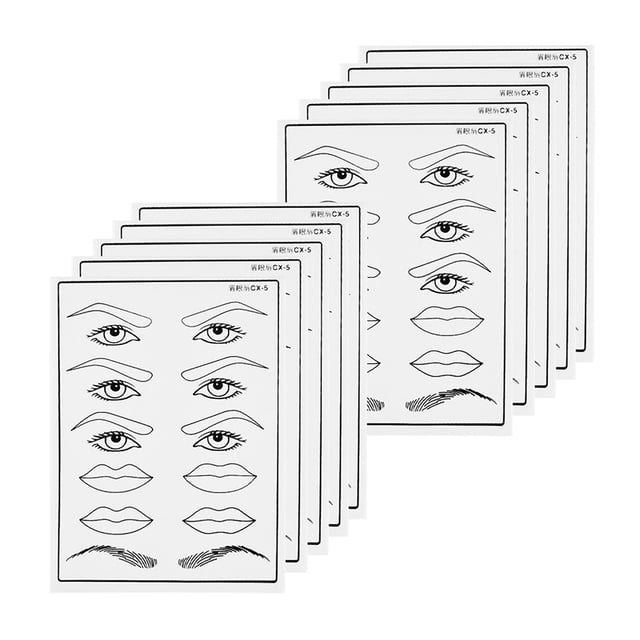 Práctica Hojas de piel Silicona Ojo frente Doble cara Maquillaje Permanente Pieles Accesorios de Belleza Artistas 10 piezas Inevent HA010897-03