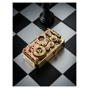 Unique Retro Soft-Flame Copper Mechanical Kerosene Lighter, Automatic Ignition, Refillable, Steampunk, Gear Linkage, Safety Lock, Luxury, Complex, Collectible, Gift for Boyfriend, Thorens