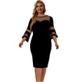 thumbnail image 2 of Mikilon Robe Patchwork Grande Taille pour Femmes Jupe Portefeuille Manches Longues Robe Décontractée Longue, 2 of 5