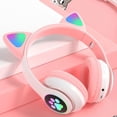 thumbnail image 4 of Auriculares inalámbricos Bluetooth para niños, adolescentes y adultos, auriculares Bluetooth supraaurales con micrófono, auriculares con orejas de gato para niñas y mujeres (rosa), 4 of 5
