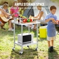 thumbnail image 4 of KFFKFF Table Utilitaire en Acier Inoxydable 24 x 30 x 40 Pouces, Station de Préparation de Cuisine Industrielle avec Roulettes, Support de Préparation Robuste, Table de Travail Métallique à Hauteur Personnalisable pour Salle à Manger, Résidence et Auberge, 4 of 9