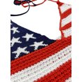 thumbnail image 6 of DcoolMoogl Women 4th Of July Halter Cami Tank Tops Sexy American Flag Crochet Crop Tops Summer Knit Bikini Shirts Tops Red Blue S, 6 of 7