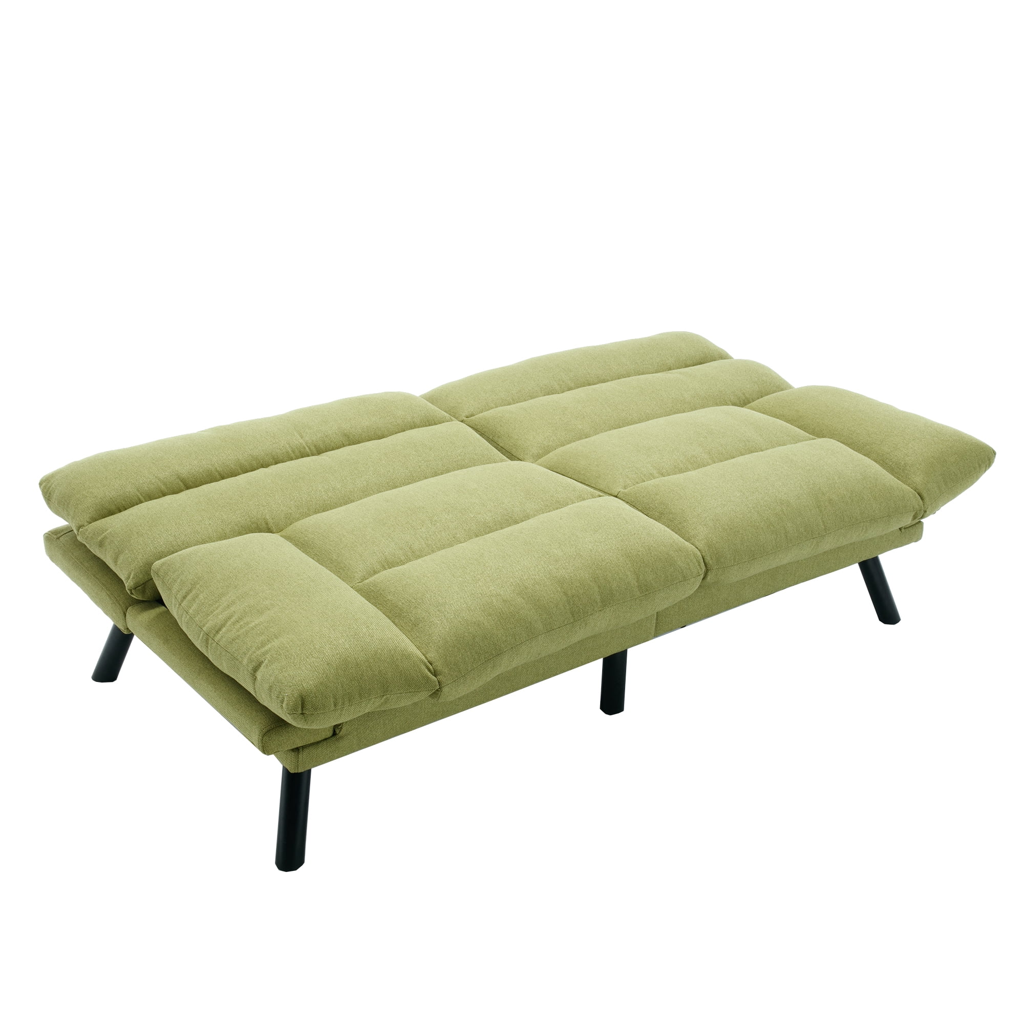 MOONMISS Futon Sofa Bed Linen Couch Modern Convertible Folding Recliner,Green