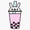 1pcs, variant on Cute Bunny Boba Sweet Pink Milk Bubble Tea Tapioca Pearl Rabbit Feline Drink Decal For Girls Bottle Sticker