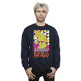 thumbnail image 2 of Johnny Bravo Mens Multi Triangles Pop Art Sweatshirt, 2 of 3