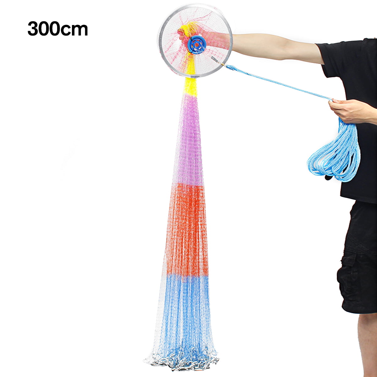 300cm-540cm Magic Hand Cast Fishing Net Spin Network Easy Throw Bait Nylon 