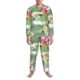 thumbnail image 4 of Kll Tropical Flamingo Sleepwear Mens Flannel Pajamas,Long Cotton Pj Set, 4 of 9