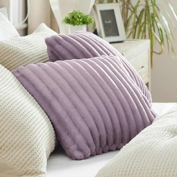 Fundas de Cojín Bedsure Paquete de 2, 45x45 cm, Lila Claro