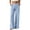*Light Blue, variant on ClodeEU Women's Striped High Waist Wide Leg Linen Pants,Casual Loose Trousers with Pockets Black,Women's Plus L
