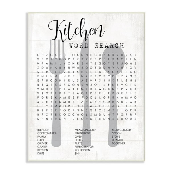 Kitchen Word Search Fun Family Word Design Oversized Wall Plaque Art by ...
