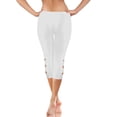 thumbnail image 7 of Women Capri Leggings Casual Cropped Dressy Trendy Knee Length Yoga Pants, 7 of 7
